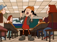 Spinelli exclaiming to the students