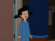 Spinelli wearing her pajamas