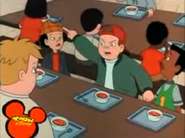 T.J. helping the gang in the cafeteria