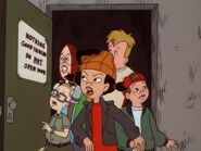 The gang walking through the door