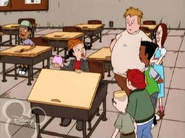 Spinelli talking to the gang