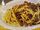 Tagliatelle with mushrooms and sausage