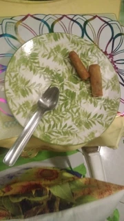 A plate of "lumpiang kabute" for breakfast