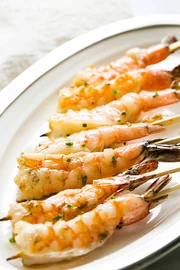 Skewered Garlic-Butter Shrimp