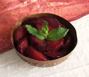 Stewed plums