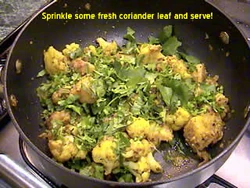 Sprinkle with coriander and serve