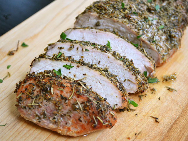 Herb rubbed 2024 pork tenderloin