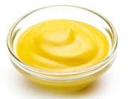 A bowl of prepared mustard
