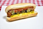 Hot dog with mustard
