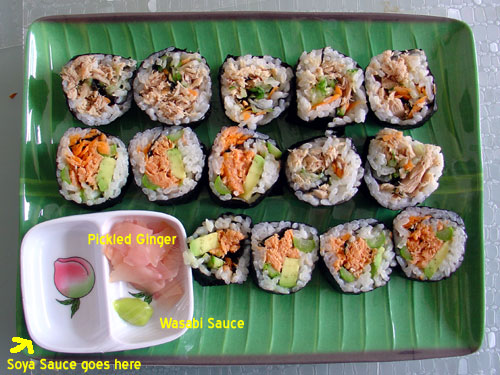 types of cooked sushi