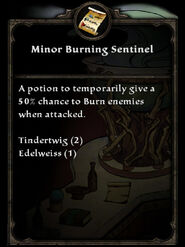 Minor Burning Sentinel Recipe Card