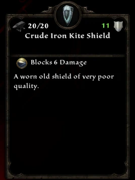 Crude iron kite shield