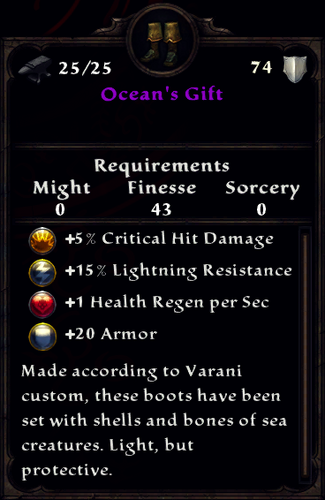 Ocean's Gift Inventory