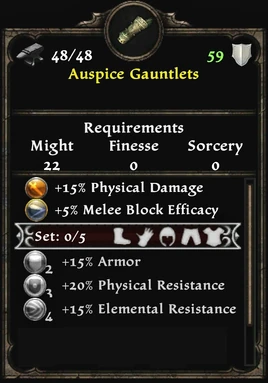 Auspice Gauntlets Inventory