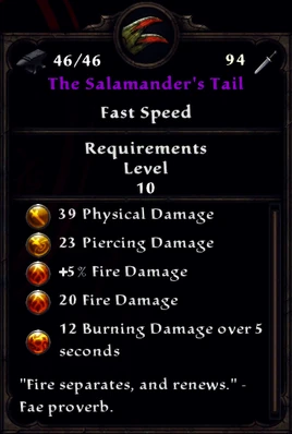 The Salamander's Tail Inventory