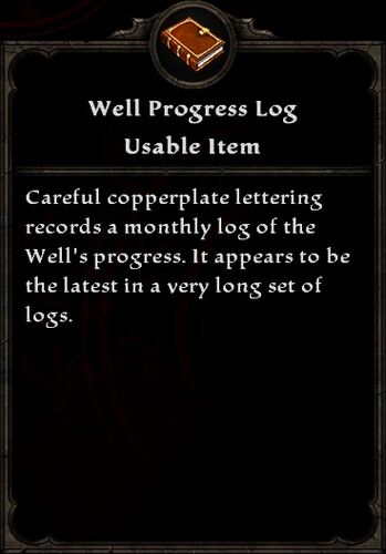 Well Progress Log