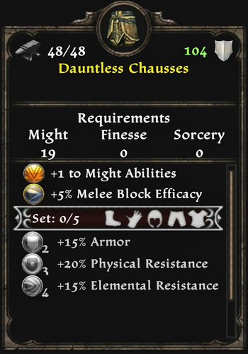 Dauntless Chausses Inventory