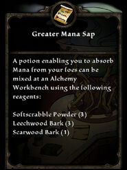 Greater Mana Sap Recipe Card