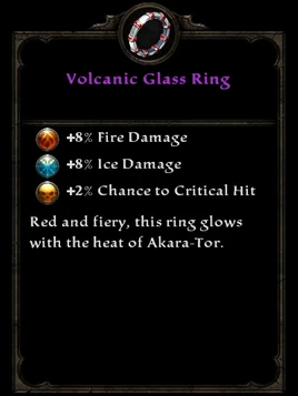 Volcanic glass ring
