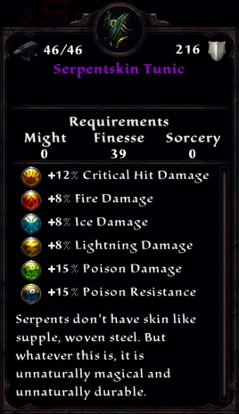 Serpentskin Tunic Inventory