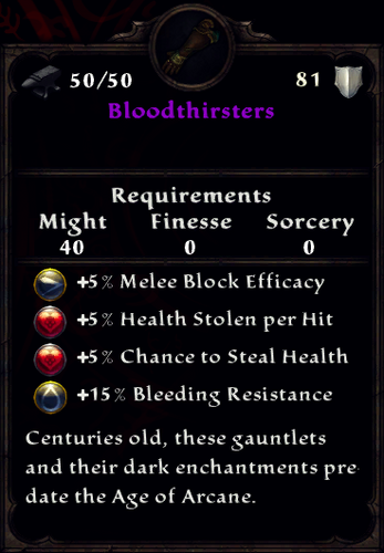 Bloodthirsters Inventory