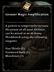 Greater Magic Amplification Recipe Card