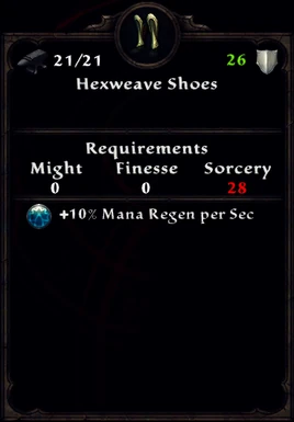 Hexweave Shoes Inventory