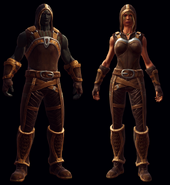 Male and Female models of Leather Armor