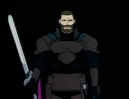 Brasto, Captain of the Shadow Cavalry ready to fight Obier