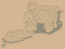 A map of Red Dead Redemption II