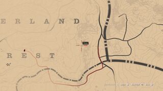 Red Dead Online Tesoro Oeste de Cumberland Forest /Cumberland Forest West  Treasure Map Location 