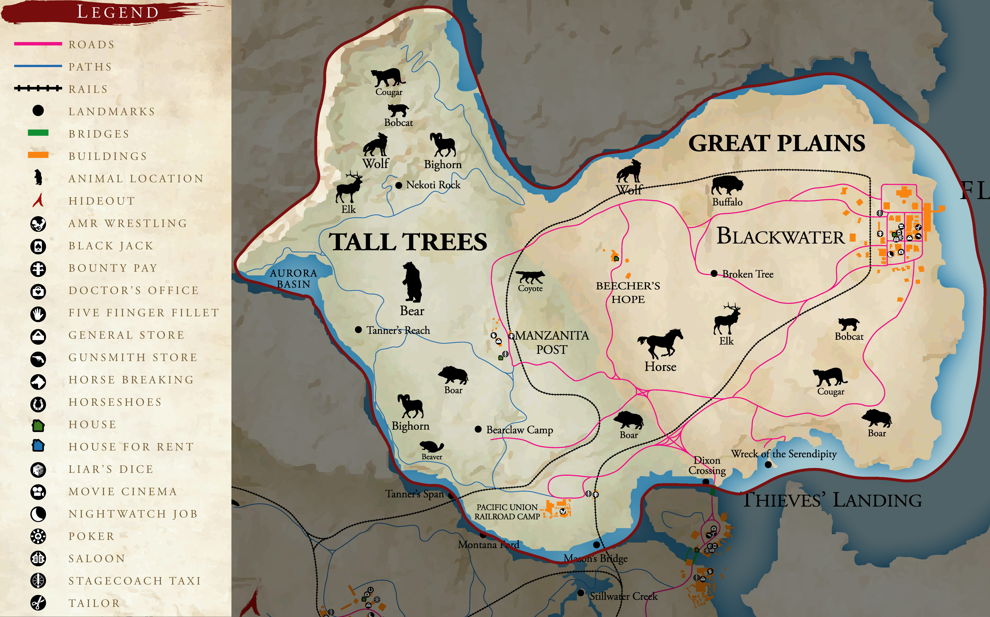 Como o mapa de Red Dead Redemption poderia encaixar nos EUA?