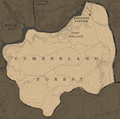Red Dead Online Tesoro Oeste de Cumberland Forest /Cumberland Forest West  Treasure Map Location 
