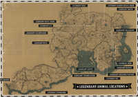Locations of all Legendary animals in Red Dead Redemption 2 (click to enlarge)
