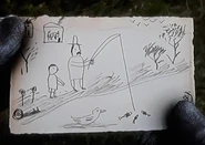 Picture by Feeney's son, illustrating a father/son fishing trip