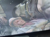 Winkler resting at a campsite.