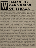 Article detailing the gang's exploits.