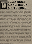 Article detailing the gang's exploits