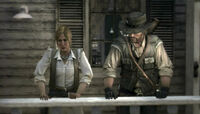 Bonnie conversing with Marston