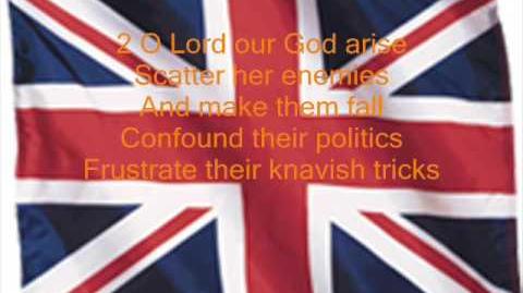 British Anthem, God Save the Queen (with lyrics)