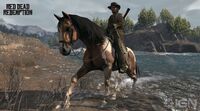 John Marston crossing the Montana Ford.