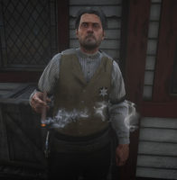 Jones smoking a cigar