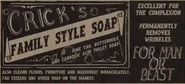 Advertisement for Crick's Family Style Soap