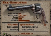 The weapon's statistics.