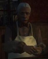 Herbert jugando al póker en la taberna de Armadillo por la noche.