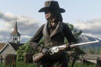 Online Protagonist using a Evans Repeater in Red Dead Online