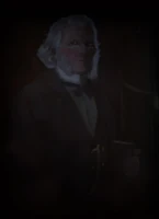 A small portrait of Fisher in the Valentine Savings Bank