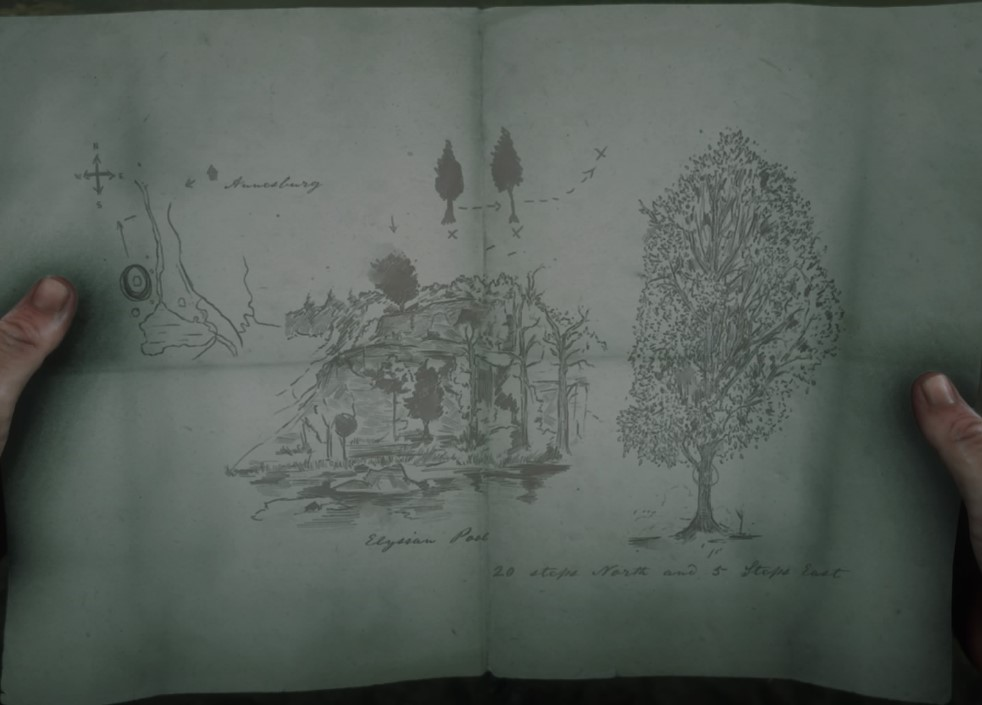 Red Dead Redemption 2 - Sketched Treasure Map 