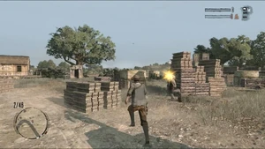 Mientras un jugador recoge dos bolsas de oro, otro le persigue.