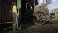 Seamus acepting a wagon.